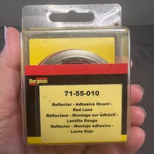 New Bargman 7155010 Red Reflector Lens Adhesive Mount